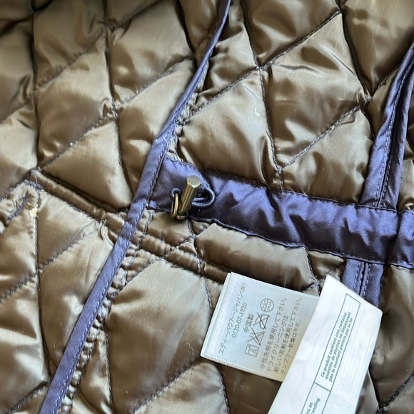 Eddie Bauer Goose Down Quilted Jacket Size M Navy Snap Closure Front Pockets - Picture 15 of 16